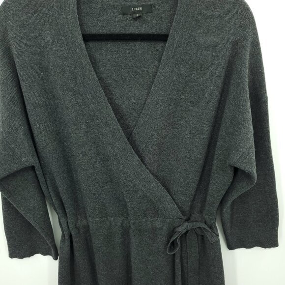 J. Crew Merino Wool-Blend Faux Wrap Sweater-Jumpsuit S Gray - Picture 7 of 16